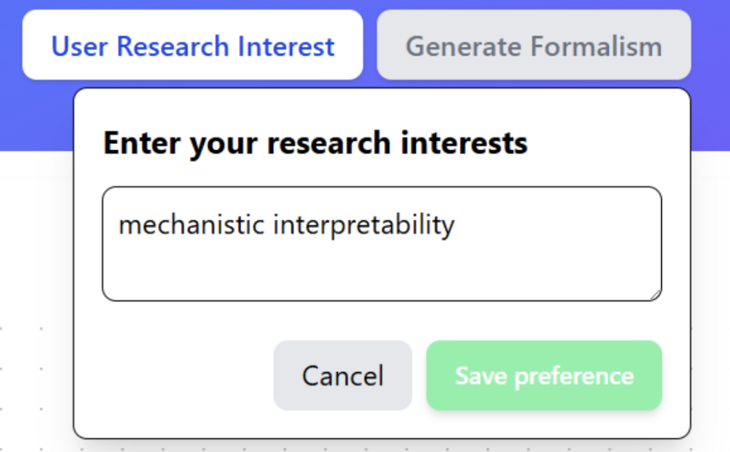 Context information can be inputted and leveraged for formalism generation.